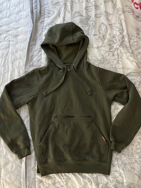 Olive Green Hoodie Pullover Sweater